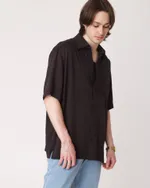 Рубашка FOS с коротким Рукавом Мужская Черная