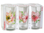 Набор стаканов "Акварельные цветы" 6шт 230мл (высокие)
