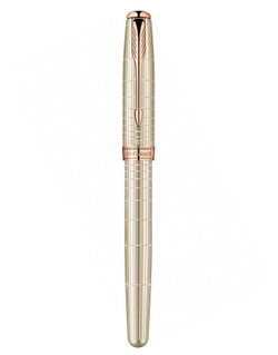 Ручка-роллер Parker Sonnet T535 VERY PREMIUM Feminine, (серебро 925 пробы, 16.96) цвет: Silver PGT, перо: F, цвет чернил: black, в подарочной упаковке