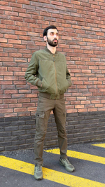 Куртка-бомбер утеплённый олива