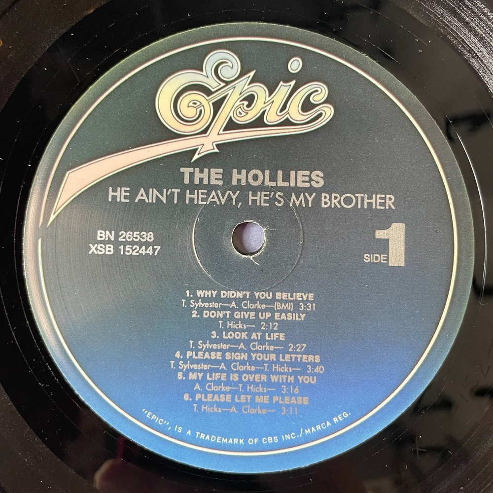 Винтажная виниловая пластинка LP The Hollies He Ain't Heavy, He's My Brother (USA 1980)