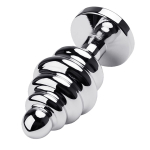 Серебристая фигурная пробка 8см с красным кристаллом ToyFa Metal 717023-9