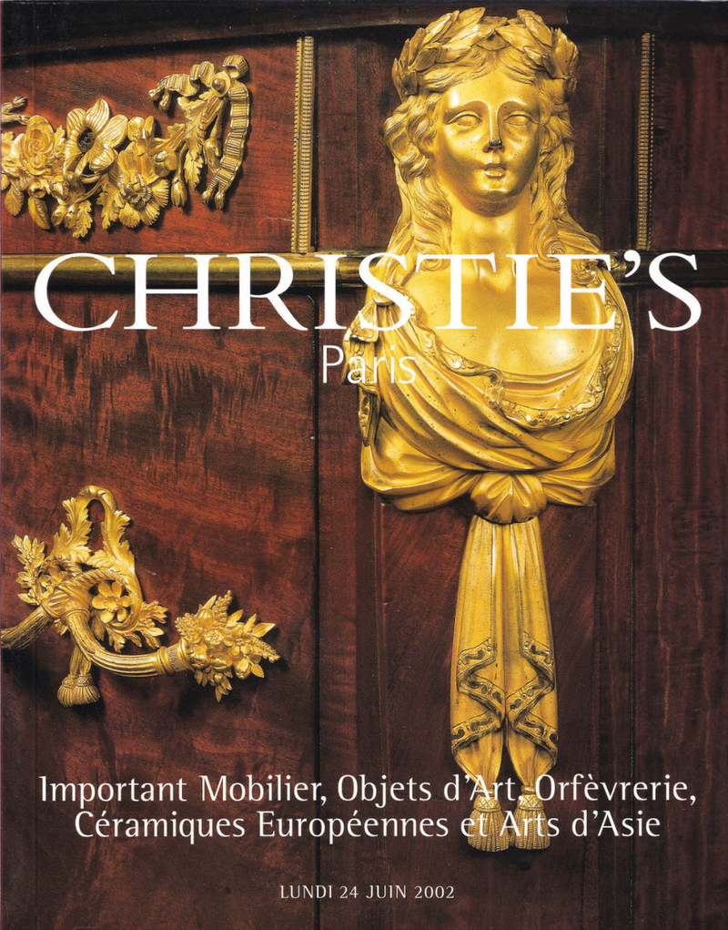 Каталог аукциона Christie's, Париж, Мебель, декоративно-прикладное искусство, восточное искусство и европейский фарфор от 24 июня 2002 года