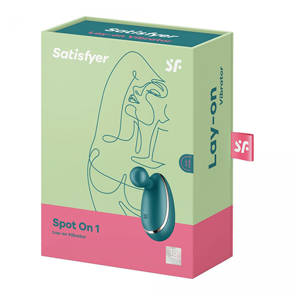 Зеленый мини-вибратор 9,5см Satisfyer Spot On 1