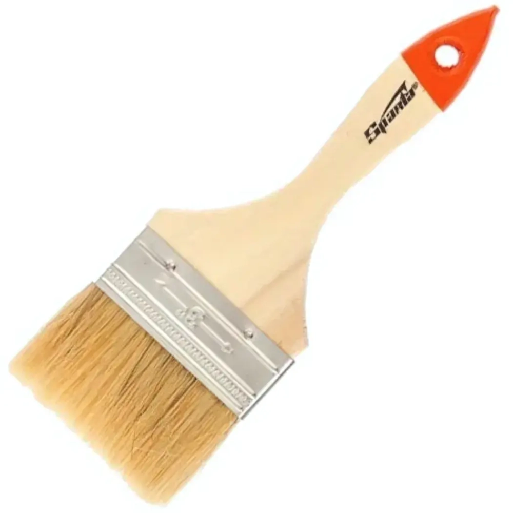 Кисть плоская Slimline 3» (75 мм), натуральная щетина, деревянная ручка Sparta
