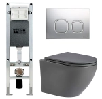 Унитаз с инсталляцией WeltWasser AMBERG 350 ST + MERZBACH 043 MT-GR + AMBERG RD-MT CR