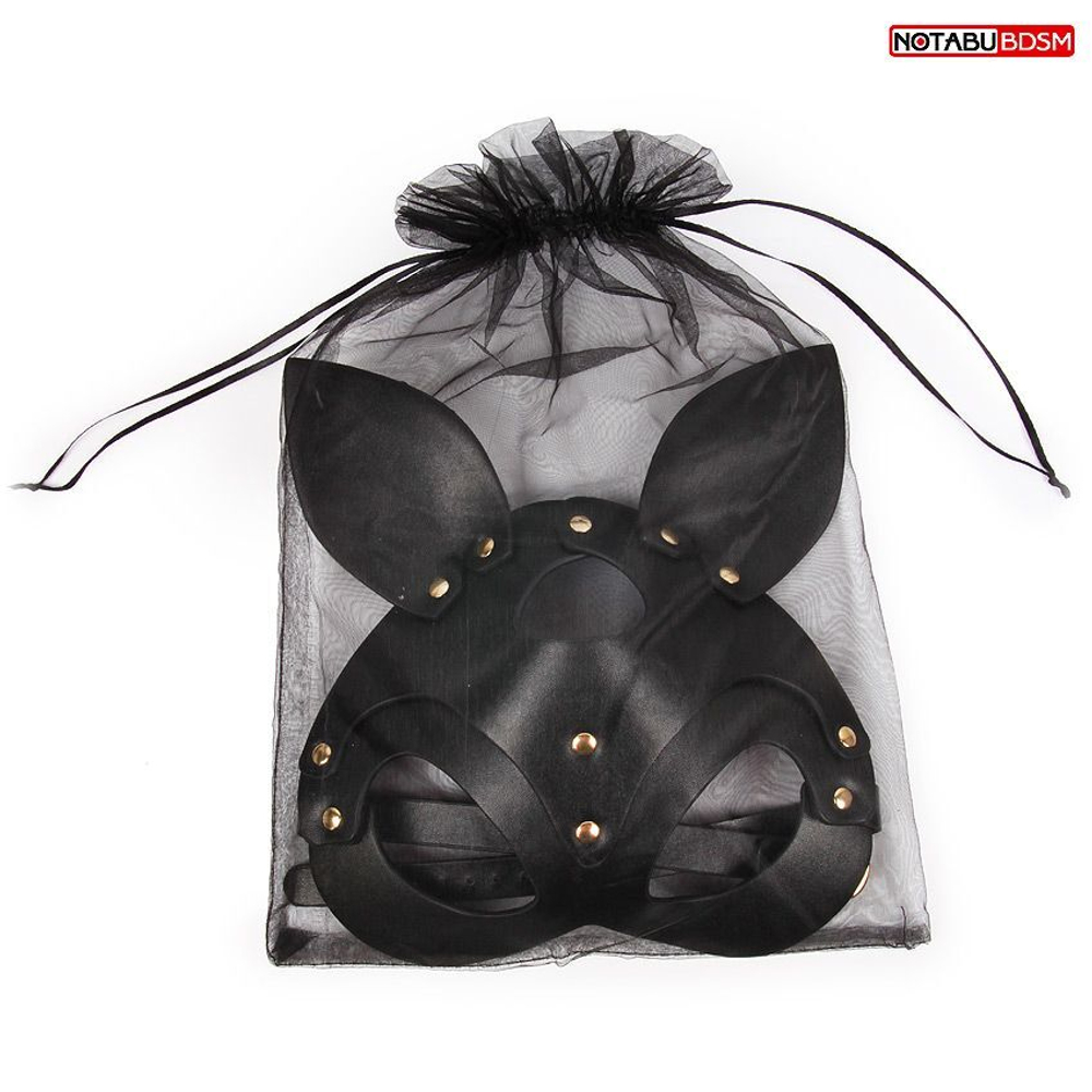Черная маска с ушками и заклепками (Цвет: черный)