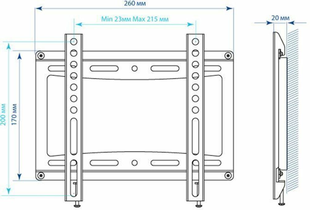 Кронштейн для телевизора Kromax IDEAL-5 белый 15"-47" макс.35кг настенный фиксированный (26021)