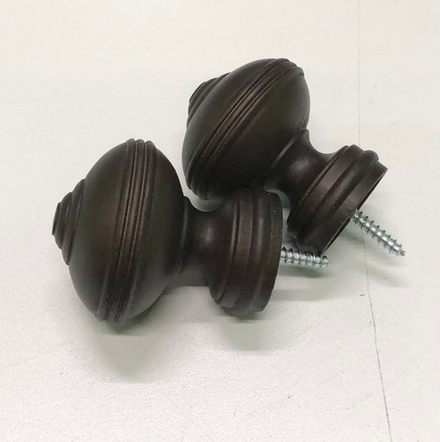 Наконечники деревянные "Джотто" d35 мм, цвет темный орех