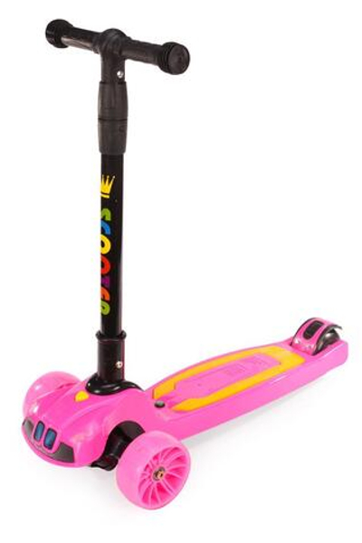 Самокат 3-х колесный, свет, звук, 03Б (розовый)