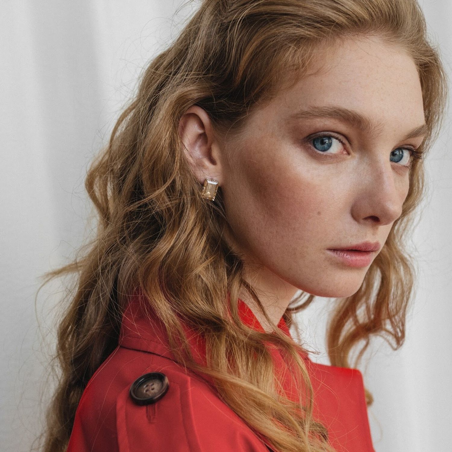 Серьги Step Cut Gold Earrings