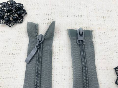 Молния спираль Т5, L 80 см, 2 бегунка, серый