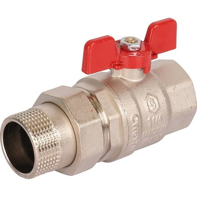 Кран шаровой STOUT полнопроходной 1 1/4" с американкой под O-ring кольцо (бабочка)