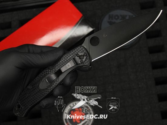 Складной нож Spyderco Resilience Lightweight Black Blade 142PBBK c клинком из стали 8Cr13MoV, рукоять FRN