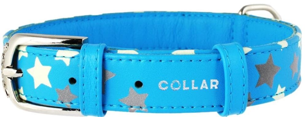 Ошейник "CoLLaR GLAMOUR" с узором "Звёздочка" (ширина 12мм, длина 21-29см) синий Ошейник "CoLLaR GLAMOUR" с узором "Звёздочка" (ширина 12мм, длина 21-29см) синий