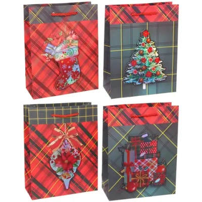 Пакет подарочный «Новогодний стиль» 18*23*8 см, микс