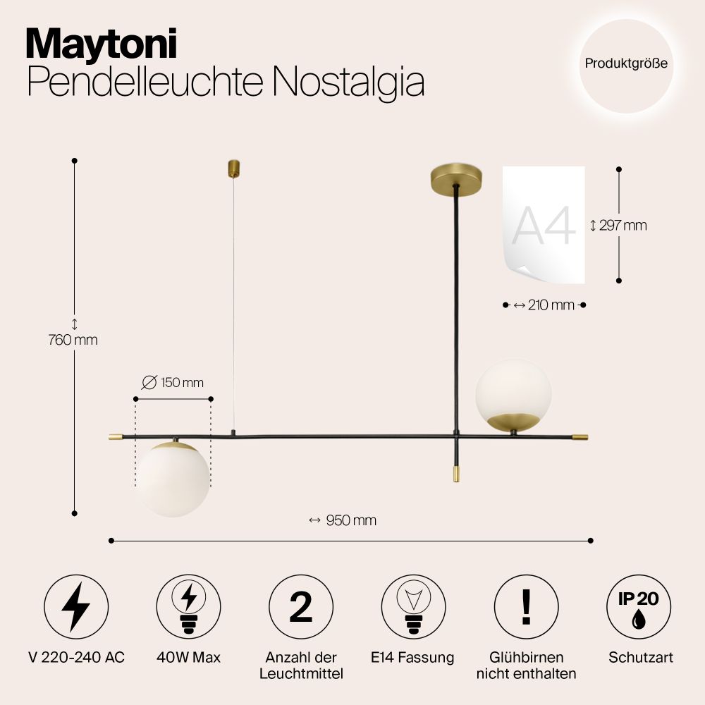 Подвесной светильник Maytoni MOD048PL-02G