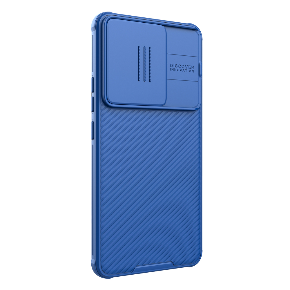 Усиленный чехол синего цвета от Nillkin с сдвижной шторкой для камеры для Xiaomi Redmi Turbo 3, серия CamShield Pro