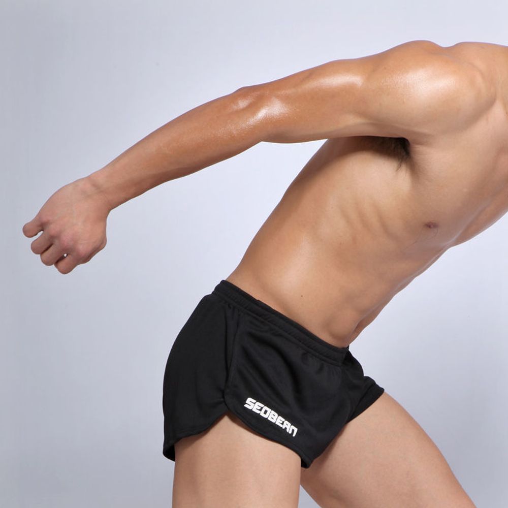 Мужские шорты спортивные черные Seobean Running Shorts Black 20603