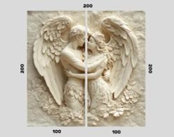 Фотообои 200х200см 3д объемные барельеф Ангелы флизелиновые обои