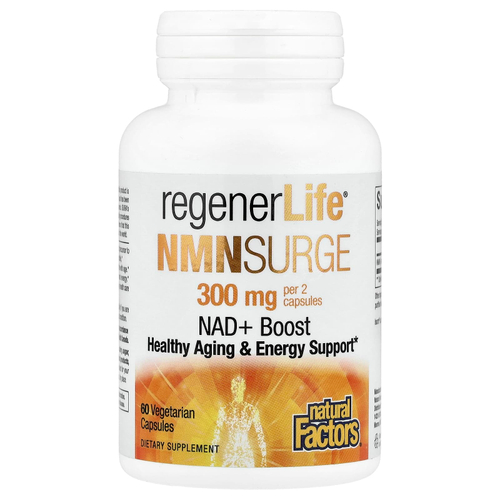Natural Factors, RegenerLife®, NMN Surge, 60 вегетарианских капсул (150 мг на капсулу)