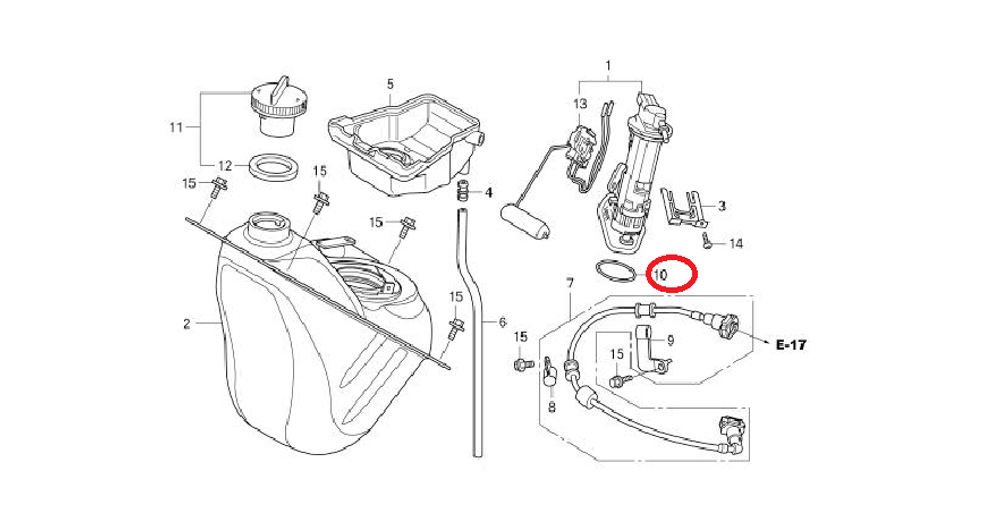 17572-KWB-600. O-RING, FUEL PUMP
