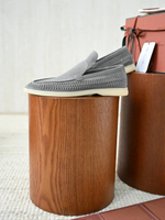 Серые лоферы Loro Piana Summer Walk с плетением