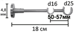 Карниз кованый для штор Ост Цилиндр-2 d25/16 мм двухрядный, цвет бронза