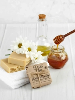 Натуральное Медовое Мыло с прополисом и пчелиным воском