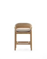 Полубарный стул Galea из тикового дерева и синтетического ротанга, 65 см