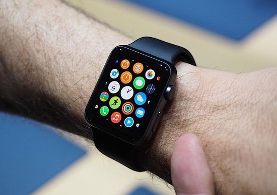 Часы смарт Apple Watch 42мм из алюминия цвета «серый космос», спортивный ремешок MP062 - серия 3