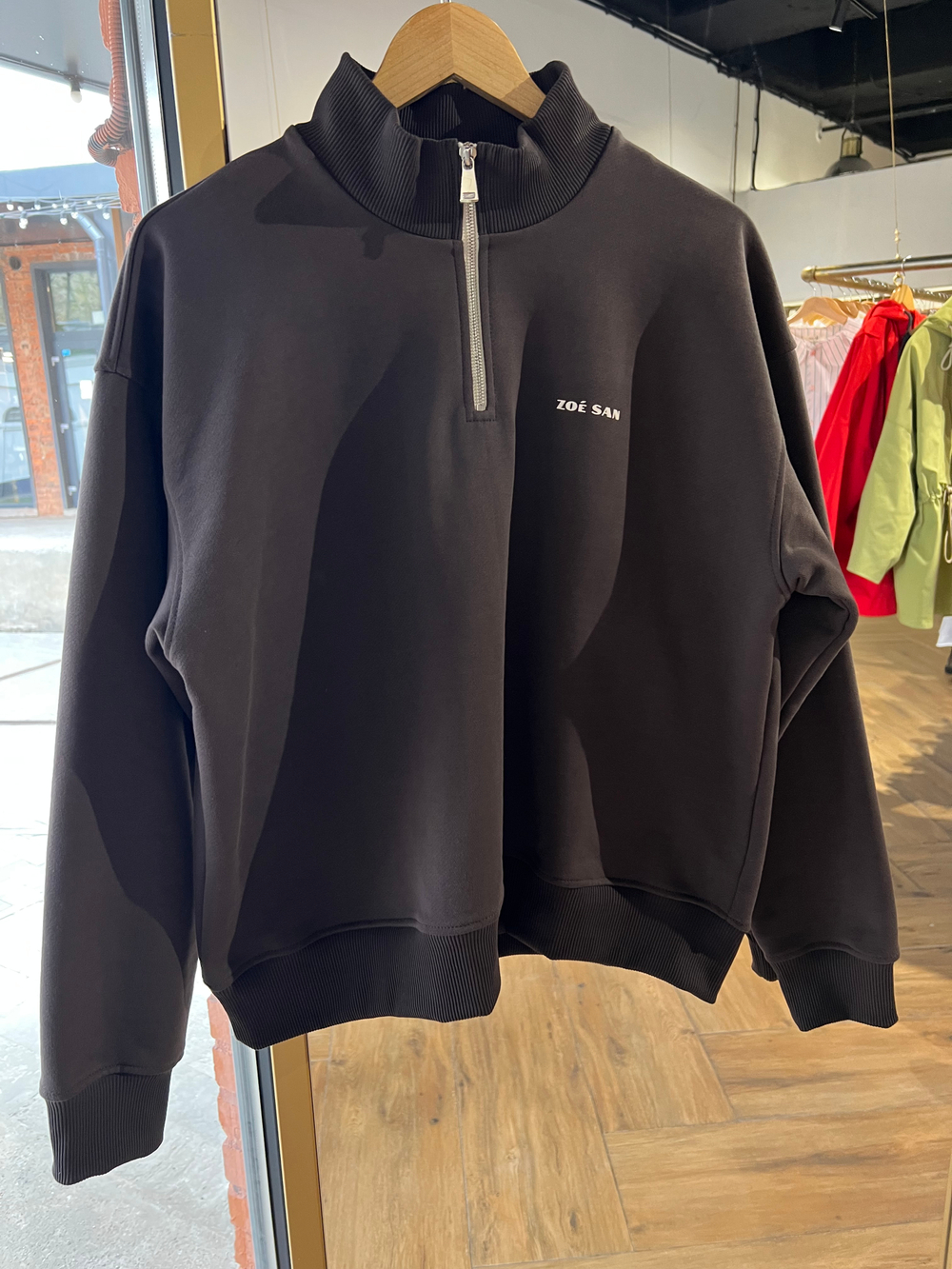 Олимпийка из плотного футера без начеса "Горький шоколад"