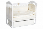 Кровать детская «Анита» (9) а/с, маятник, качалка, закрытый ящик (белый)