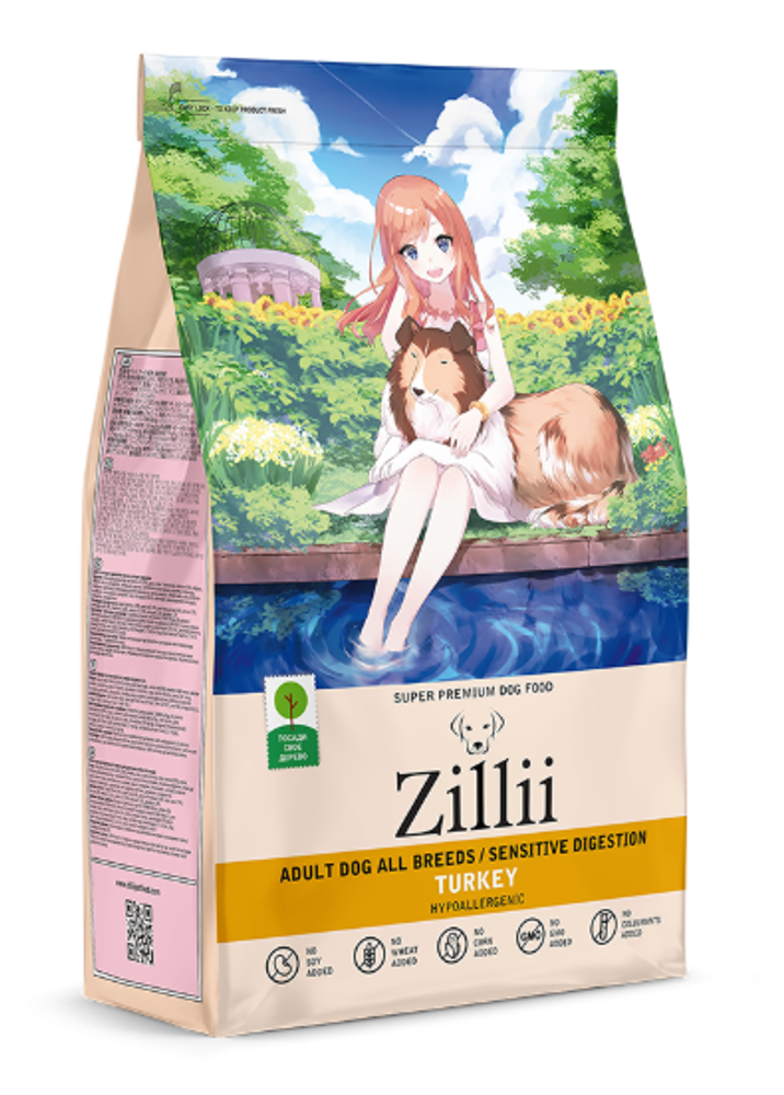 ZILLII Adult Dog Sensitive Digestion Сухой корм для взрослых собак с чувствительным пищеварением 3кг