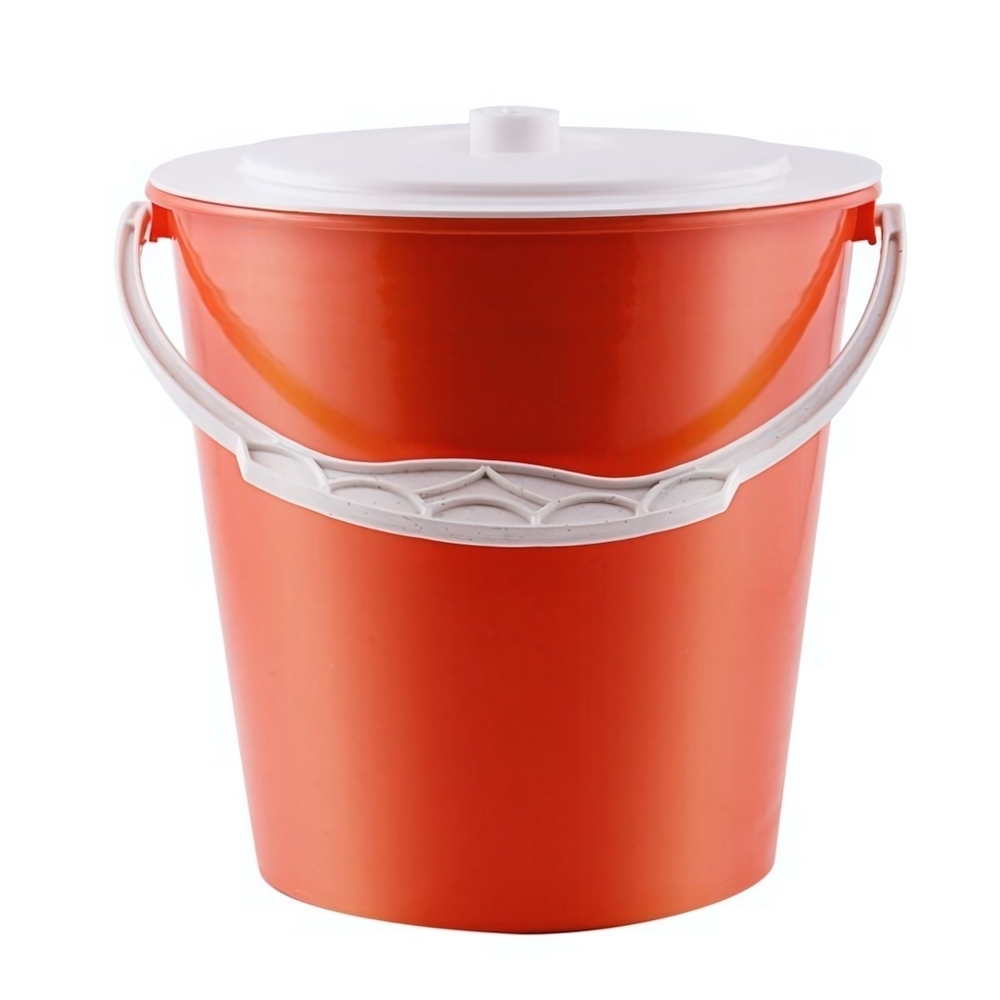 Ведро 7 л (ручка ароч) - цветное с крышкой