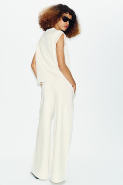 ZARA ШИРОКИЕ БРЮКИ ИЗ МЯГКОЙ ТКАНИ, ЭКРЮ