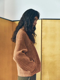 ПРЕДЗАКАЗ Куртка коричневая из плетеной замши AMALIE x LYNA by O.Rim