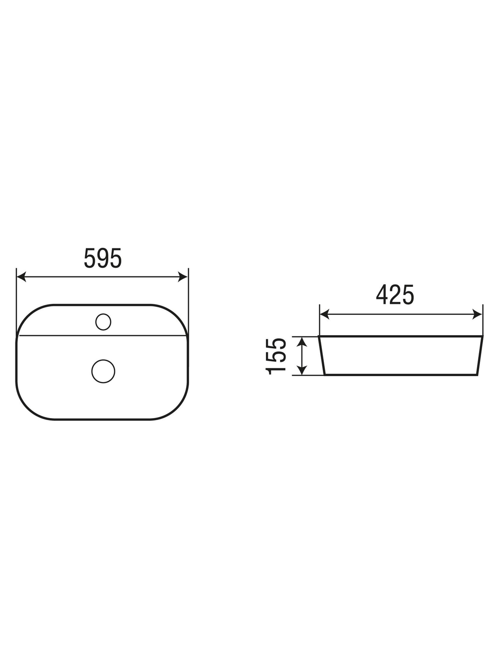 Раковина накладная WeltWasser WW  ELBACH 2236 595х425х155