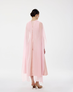 Платье с шарфом розовое