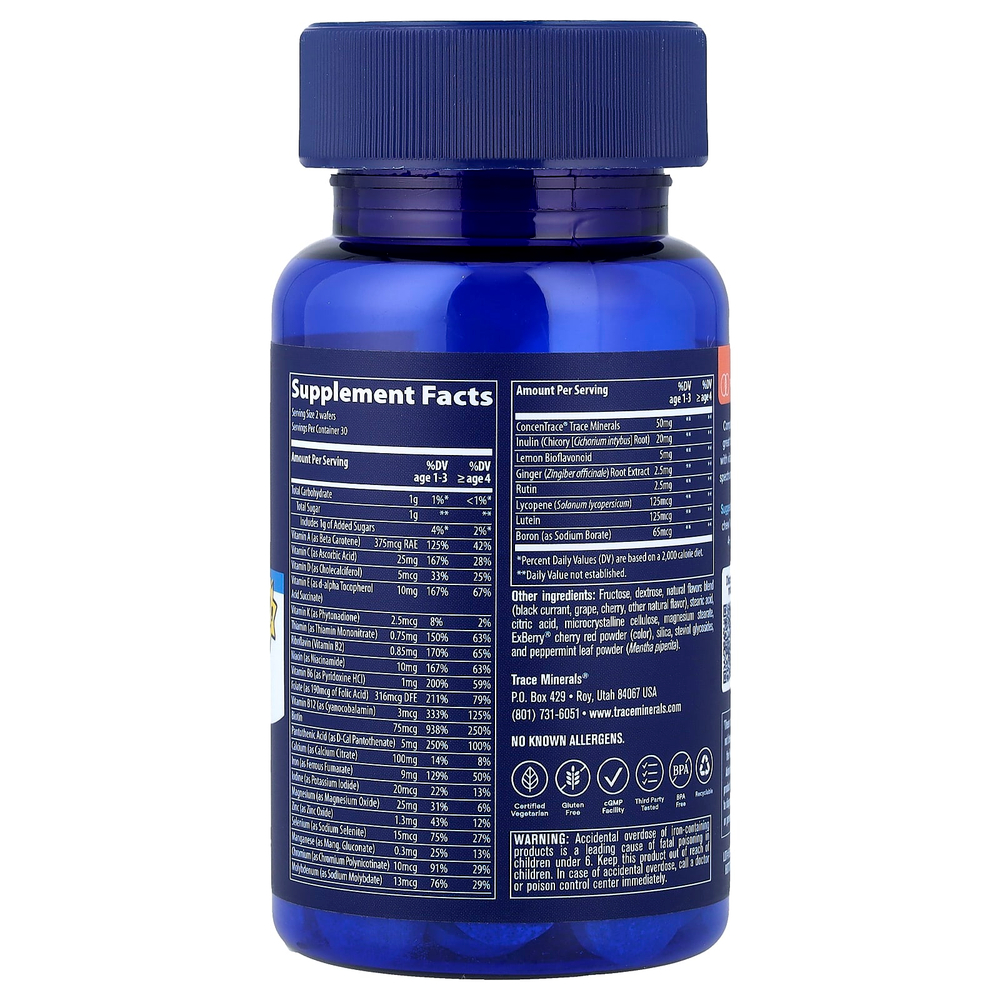 Trace, комплекс мультивитаминов для детей, черемуха, 60 жевательных таблеток