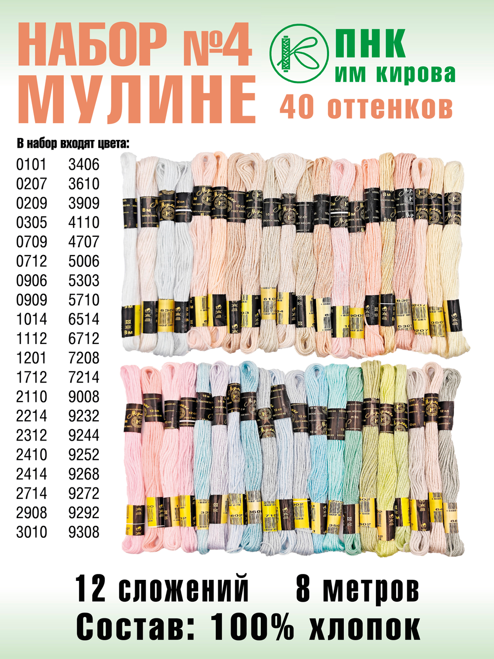 Наборы ниток мулине для вышивания ПНК Киров