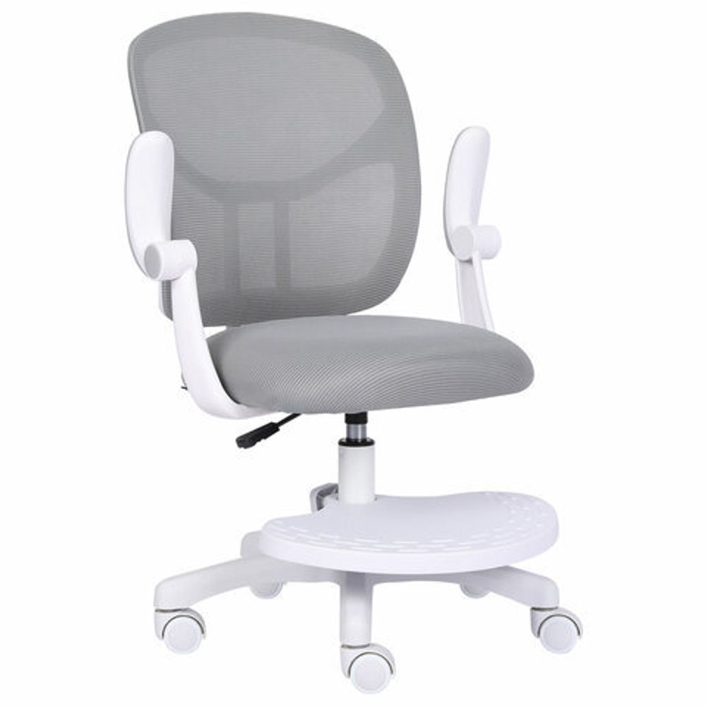 Кресло детское с подставкой для ног BRABIX "Toy MG-205", сетка/ткань TW, серое, 533153