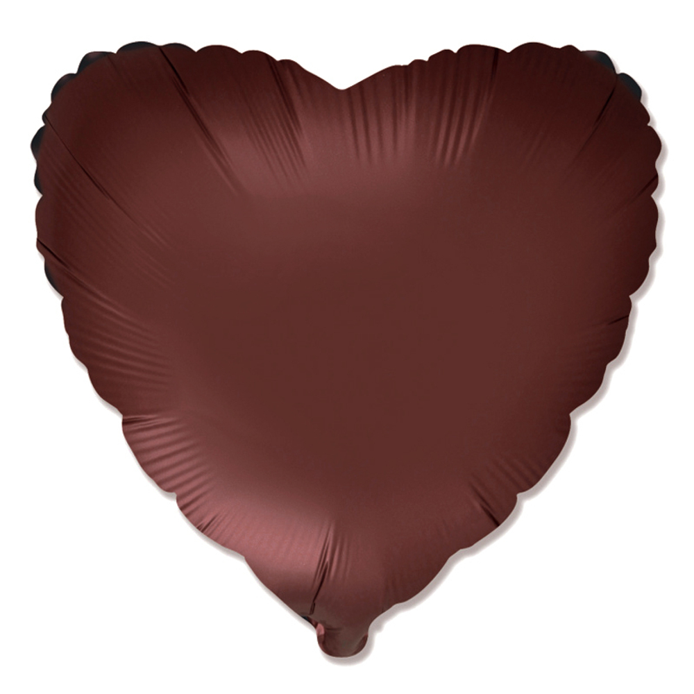 F 18"/46 см Сердце Ройбуш сатин / Satin Rooibos, фольгированный шар