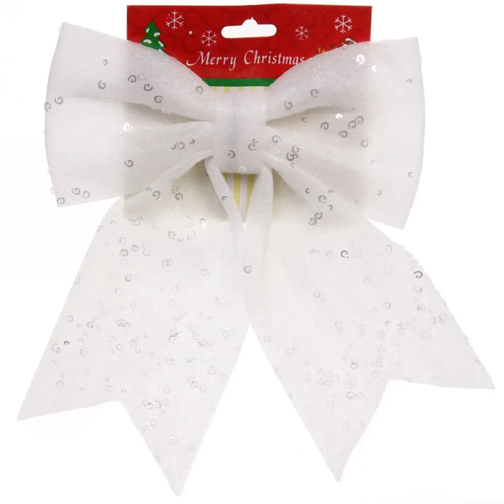 Бант на ёлку «Белоснежка» 21*22 см, Белый