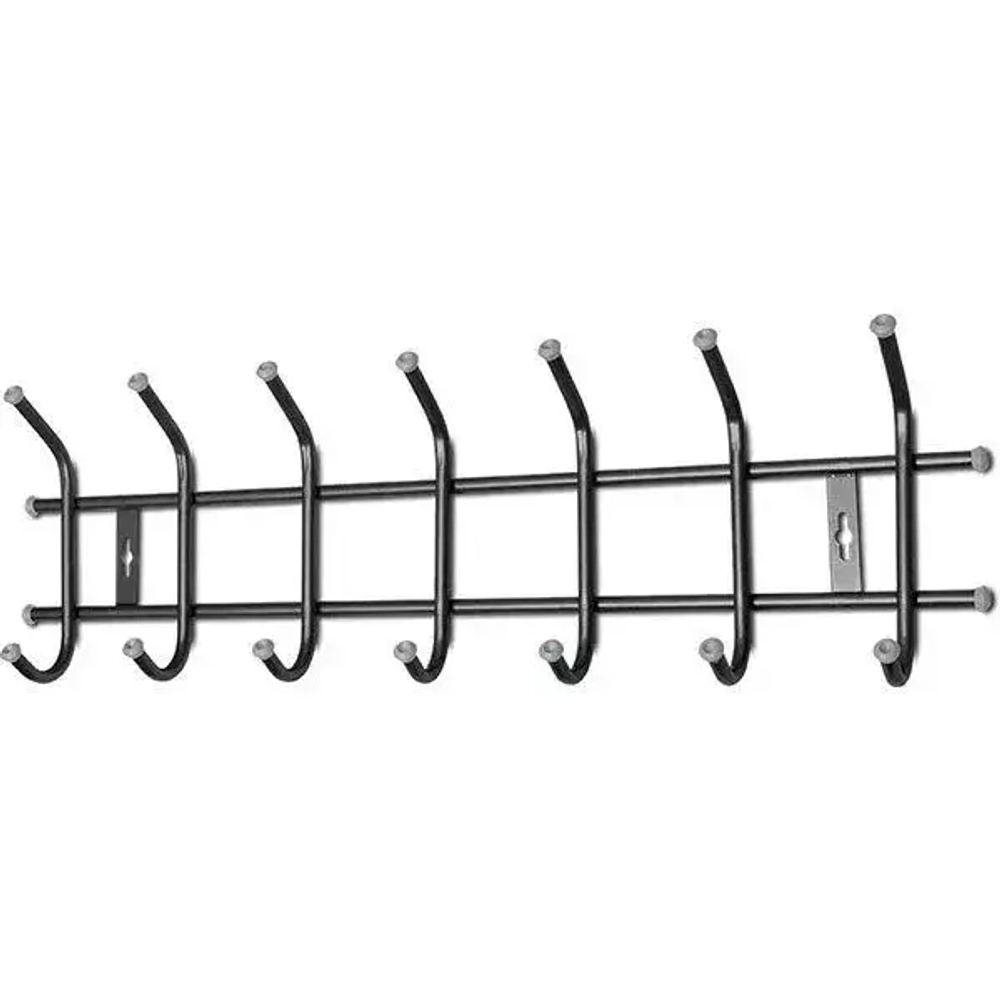 Вешалка настенная 7 крючков, 695, Черный, ВНТ7