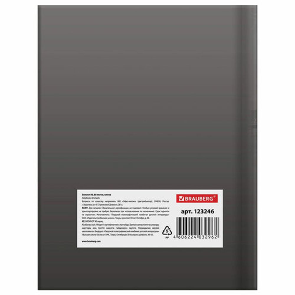 Блокнот МАЛЫЙ ФОРМАТ (110х147 мм) А6, 80 л., ламинированная обложка, выборочный лак, клетка, BRAUBERG, "Ночной город", 123246