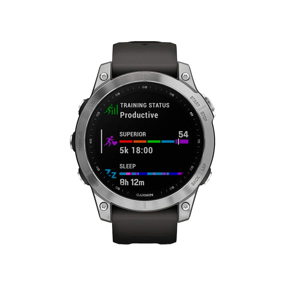 Умные часы Garmin Fenix 7, 47mm, Silver with Graphite Band (010-02540-01)