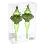 Елочные украшения "Сияние" 6*6*19.5 см (набор 2 шт), Зеленый (Серпантин)