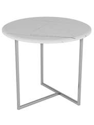 Стол журнальный Альбано белый мрамор/хром
