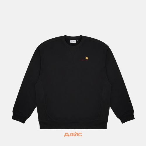 Толстовка мужская Carhartt WIP American Script Sweatshirt  артикул:I025475_black - купить в магазине Дайс